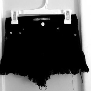 Girls Black Denim Shorts